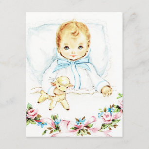 Baby Blue Vintage Baby Boy Shower Einladung