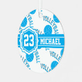 Baby Blue Volleyball Keramik Ornament Aus Metall (Vorderseite links)