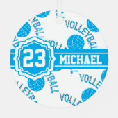 Baby Blue Volleyball Keramik Ornament Aus Metall (Rückseite)