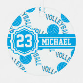 Baby Blue Volleyball Keramik Ornament Aus Metall (Vorderseite)