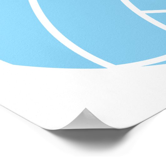 Baby Blue Volleyball Poster (Ecke)