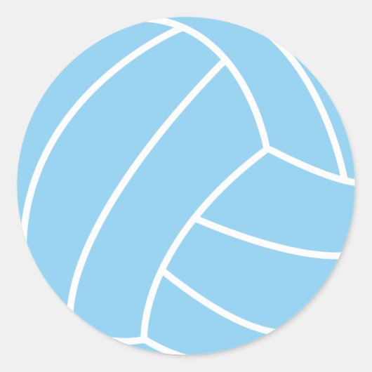 Baby Blue Volleyball Runder Aufkleber (Vorderseite)