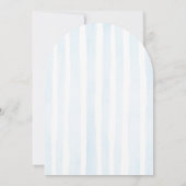 Baby Blue Watercolor Streifen Taufe Einladung (Rückseite)