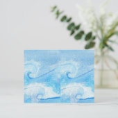 Baby Blue Waves Postkarte (Stehend Vorderseite)