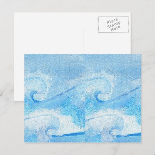 Baby Blue Waves Postkarte (Vorne/Hinten)