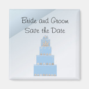 Baby Blue Wedding Cake Magnet