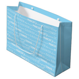 Baby Blue Weihnachtsgeschenktasche | Santas Rentie Große Geschenktüte