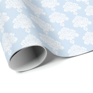 Baby Blue   Weißes Damaskop-Papier Geschenkpapier