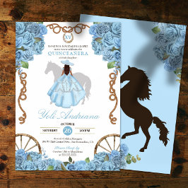 Baby Blue Western Charro Quinceanera Einladung