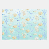 Baby Blue Whale Octopus Seepferd Under Sea Aqua Geschenkpapier Set (Vorderseite)