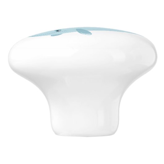 Baby Blue Whale Sparkle Nautical Personal Kinderzi Keramikknauf (Seitenansicht)