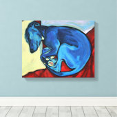 'Baby Blue' Whippet Puppy Leinwanddruck (Insitu (Holzboden))