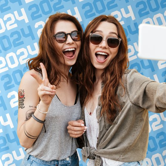 Baby Blue & White Class JEDES JAHRES Abschluss Wandteppich