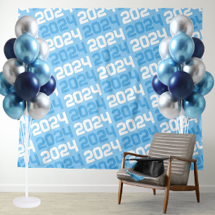 Baby Blue & White Class JEDES JAHRES Abschluss Wandteppich