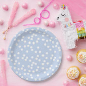 Baby Blue & White Confetti / Punkte Pappteller (Party)