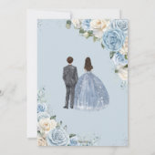 Baby Blue White Floral Twins Boy Girl Quinceañera Einladung (Rückseite)