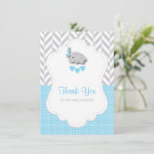 Baby Blue, White Gray Elephant 🐘 Danke (Stehend Vorderseite)