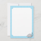 Baby Blue, White Gray Elephant Vielen Dank Dankeskarte (Rückseite)