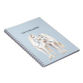 Baby Blue White Horses Notizblock (Rechte Seite)