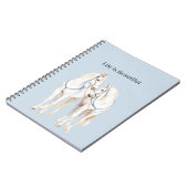 Baby Blue White Horses Notizblock (Linke Seite)