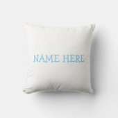 Baby Blue & White Lamb Muster & Name Throw Kissen (Vorderseite)