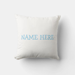 Baby Blue & White Lamb Muster & Name Throw Kissen