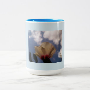 Baby Blue White Rose Zweifarbige Tasse