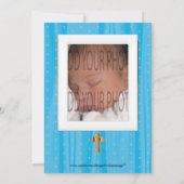 Baby Blue & White Satin Taufe / Christening Einladung (Rückseite)