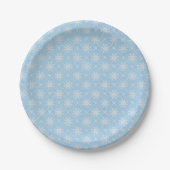 Baby Blue White Snowflake Weihnachtsmuster Pappteller (Vorderseite)