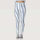 Baby Blue & White Stripe Leggings (Vorderseite)