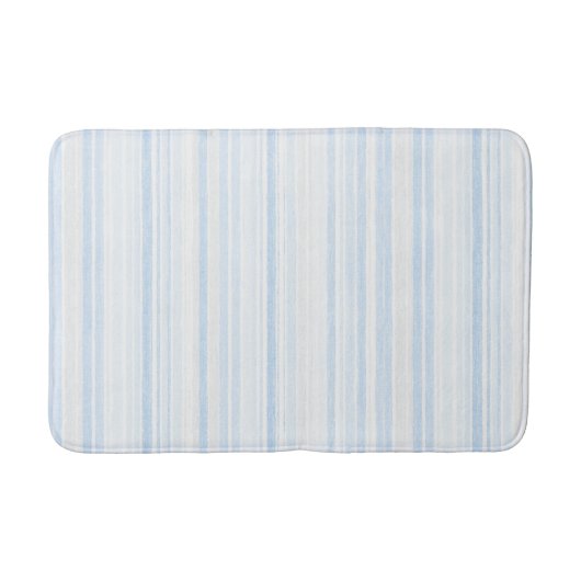Baby Blue White Stripes Badematte (Vorderseite)
