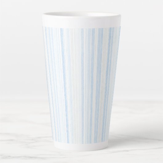 Baby Blue White Stripes Milchtasse (Vorderseite)