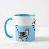 Baby Blue White Tabby Cats Whimsical Art Tasse (Links)