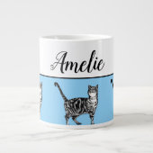 Baby Blue White Tabby Cats Whimsical Art Tasse (Vorderseite)