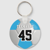 Baby Blue & White Team Fußball Schlüsselanhänger (Vorderseite)