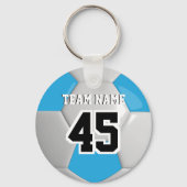 Baby Blue & White Team Fußball Schlüsselanhänger (Rückseite)