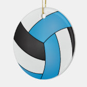 Baby Blue, White und Black Volleyball Keramik Ornament (Links)