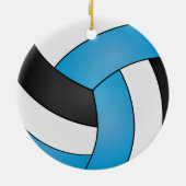 Baby Blue, White und Black Volleyball Keramik Ornament (Hinten)