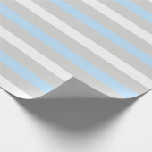Baby Blue White und graues Streifenpapier Geschenkpapier (Ecke)