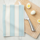 Baby Blue & White Viktorianisch Stripes Hütte Styl Geschirrtuch (Viertel Falte)