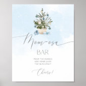 Baby blue Winter Christmas tree Mom-osa Bar Poster (Vorne)