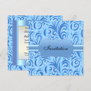 Baby Blue Wirbel Party Template Design Einladung