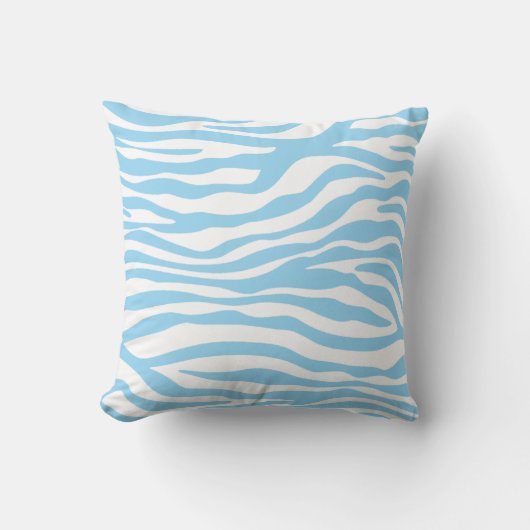 Baby Blue Zebra Animal Print Kissen (Vorderseite)