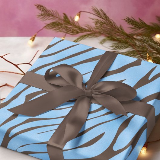Baby Blue Zebra Pattern Geschenkpapier