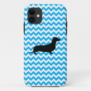 Baby Blue Zickzack mit Dackel Case Mate iPhone 