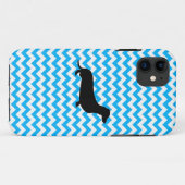 Baby Blue Zickzack mit Dackel Case Mate iPhone (Rückseite (Horizontal))