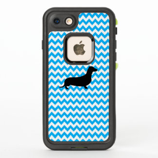 Baby Blue Zickzack mit Dackel Silhouette