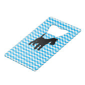 Baby Blue Zickzack mit Schnauzer Geldbeutel Flaschenöffner (Vorderseite Schrägansicht)