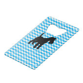 Baby Blue Zickzack mit Schnauzer Geldbeutel Flaschenöffner (Rückseite Schrägansicht)