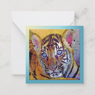 Baby Blues Eyes Tiger Cub Flat Note Card Mitteilungskarte